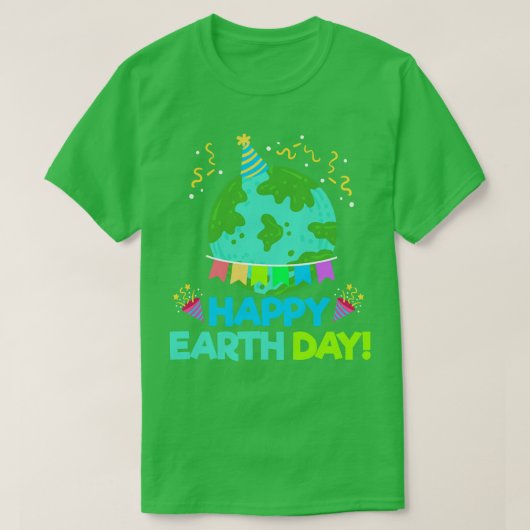 地球の日ハッピーアースデイ1 Tシャツ (デザイン正面)