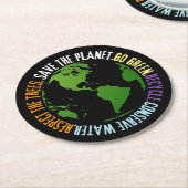 地球の日惑星の環境にやさしいことをしようを保存 ラウンドペーパーコースター (アングル)