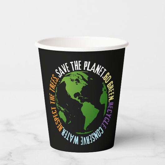 地球の日惑星の環境にやさしいことをしようを保存 紙コップ (正面)
