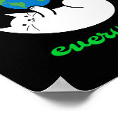 地球の日救毎日おもしろい地球の猫 ポスター (角)