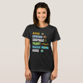 地球の日救蜂救助動物リサイクルプラスチック Tシャツ (正面フル)