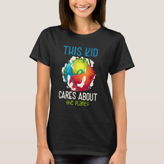 地球の日気にについて保護かわいいこの子 Tシャツ (正面)