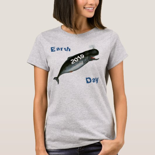 地球の日記念クジラTシャツ Tシャツ (正面)