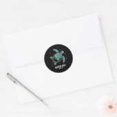 地球の日2025地球の海の亀の芸術を復元救T ラウンドシール (封筒)