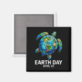 地球の日2025地球の海の亀のP救を復元 マグネット (正面/裏面)