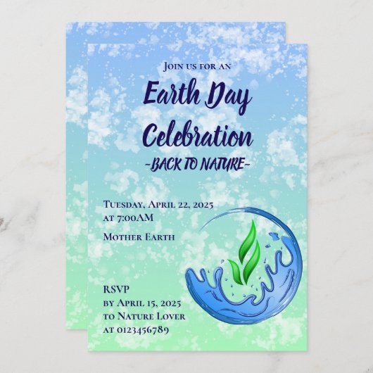 地球の日2025我々の力Our Planet Crest 招待状 (正面/裏面)
