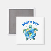 地球の日2025海タートルアート惑星を保存 マグネット (正面/裏面)