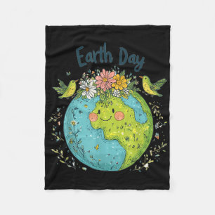地球の日2025行くプラネティts地球の日かわいいE フリースブランケット