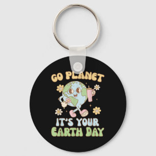 地球の日2025 Go Planet Its Your Earth Day Mens W キーホルダー
