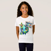 地球の日4月22日は地球に親切になる Tシャツ (正面フル)