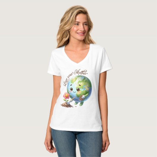 地球の日4月22日リサイクル救環境 Tシャツ (正面フル)