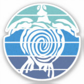 地球の日、ウミガメ、海の浄化 シール (正面)