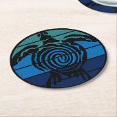 地球の日、ウミガメ、海の浄化 ラウンドペーパーコースター (アングル)
