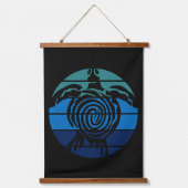 地球の日、ウミガメ、海の浄化 吊り下げ型タペストリー (正面)