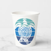 地球の日、ウミガメ、海の浄化 紙コップ (正面)