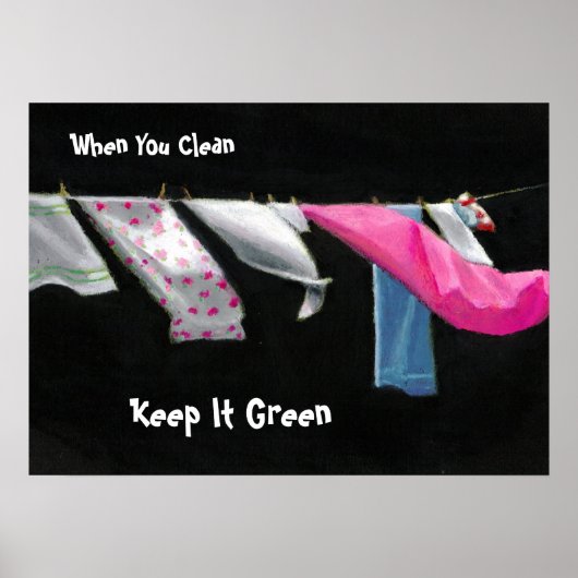地球の日:オンラインでランドリー保:緑 ポスター (正面)