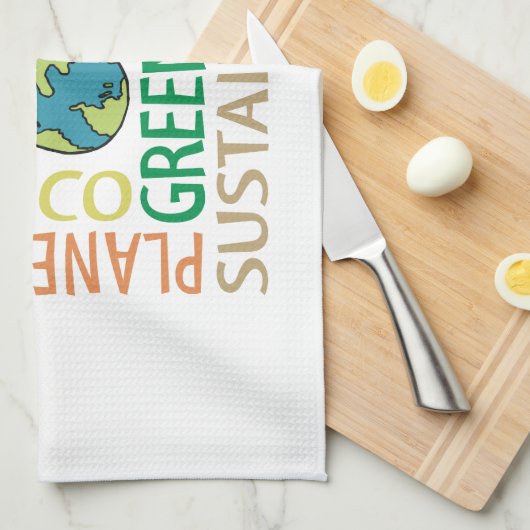 地球の日 キッチンタオル (四つ折り)