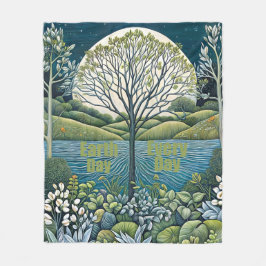 地球の日 フリースブランケット