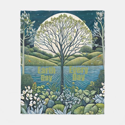 地球の日 フリースブランケット (正面)