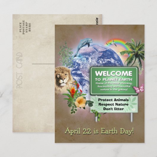 地球の日🌱 ポストカード (正面/裏面)