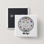 地球の日,ワイヤフレームパーソナライズされた, 缶バッジ (正面&裏面)