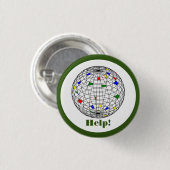 地球の日,ワイヤフレームパーソナライズされた, 缶バッジ (正面&裏面)