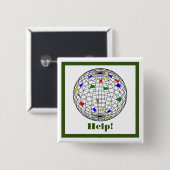 地球の日,ワイヤフレームパーソナライズされた, 缶バッジ (正面&裏面)