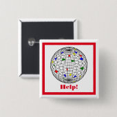 地球の日，ワイヤフレームパーソナライズされた, 缶バッジ (正面&裏面)