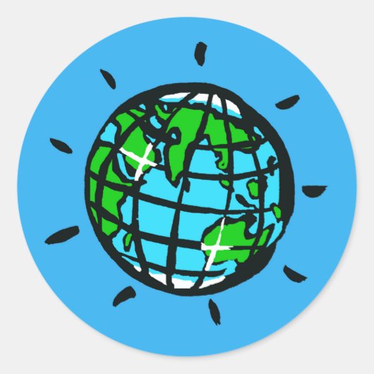 地球の日 – 地球地球 – 保全 – 生態系 ラウンドシール (正面)
