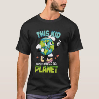 地球の日 子供は地球環境を大切に思う アースデー Tシャツ