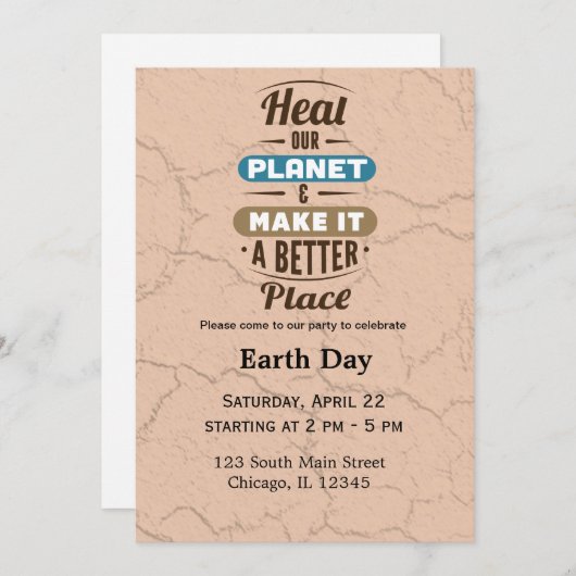 地球の日 招待状 (正面/裏面)