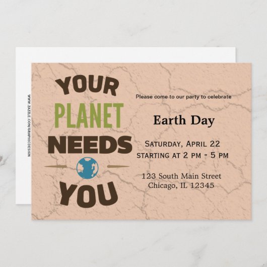 地球の日 招待状 (正面/裏面)