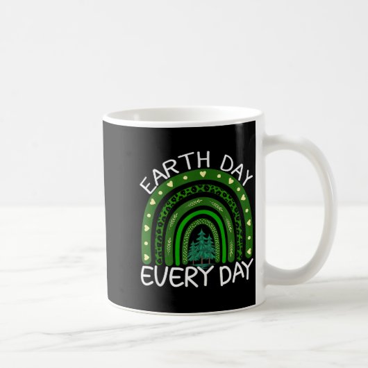地球の日 毎日 レインボーデザイン 地球の日 コーヒーマグカップ (右)