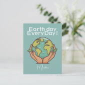 地球の日、毎日、環境にやさしいことをしよう、私救たちの惑星 ポストカード (スタンド正面)