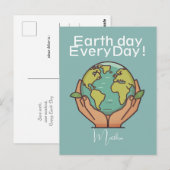 地球の日、毎日、環境にやさしいことをしよう、私救たちの惑星 ポストカード (正面/裏面)