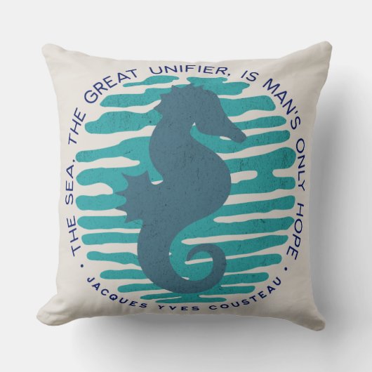 地球の日、海と波、海を浄化 クッション (正面)