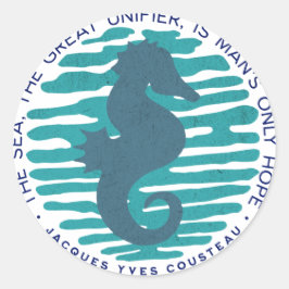 地球の日、海と波、海を浄化 ラウンドシール