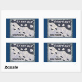 地球の日 – 炭素足跡 長方形シール (シート)