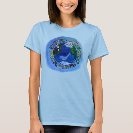 地球の日 – 私たちの選択、彼らの未来 Tシャツ (正面)