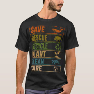 地球の日 自然 植物の世話 リサイクル 救う 保護する Tシャツ