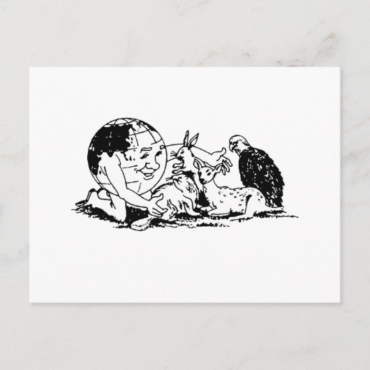 地球の日 – 野生保護生物 ポストカード (正面)