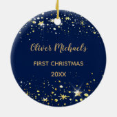 地球の星初めてのクリスマスの平和はベビーの2味方しました セラミックオーナメント (裏面)