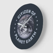 地球の時計市民 ラージ壁時計 (傾斜)