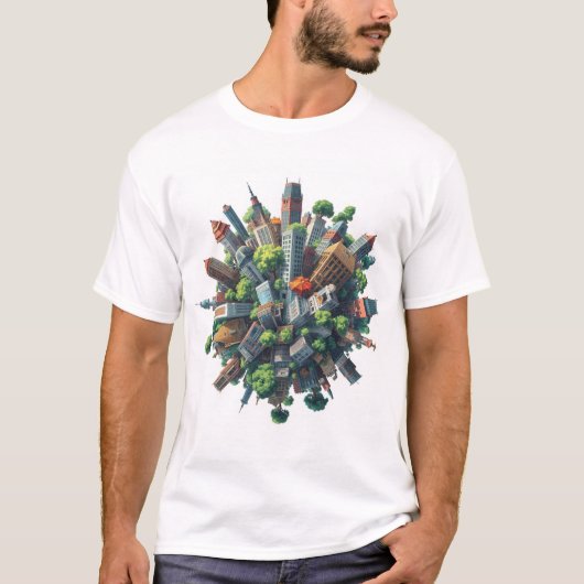 地球の曲率 Tシャツ (正面)