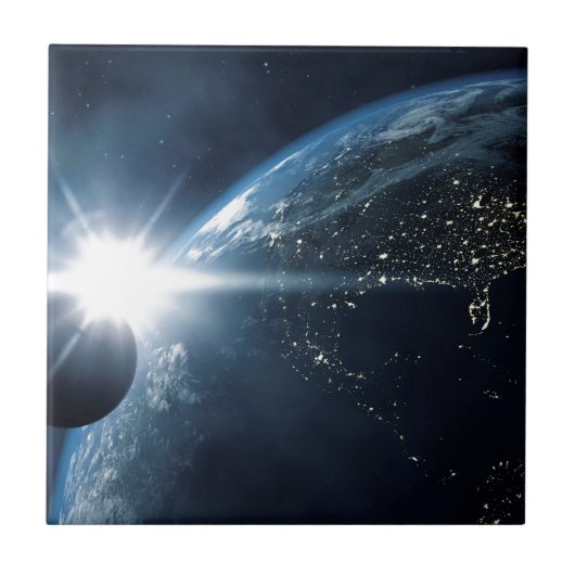 地球の月および太陽 タイル (正面)