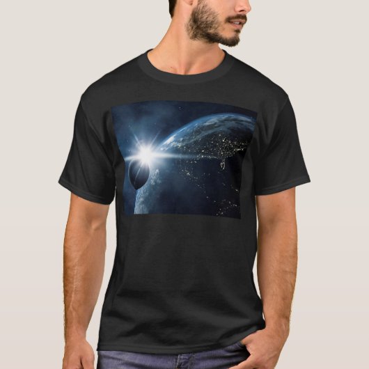 地球の月および太陽 Tシャツ (正面)