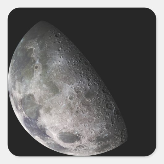 地球の月の色モザイク スクエアシール (正面)