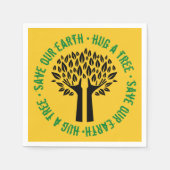 地球の木救を抱き締める スタンダードカクテルナプキン (正面)