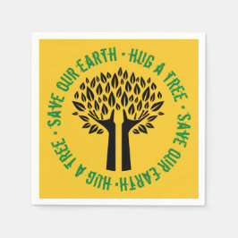地球の木救を抱き締める スタンダードカクテルナプキン