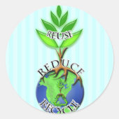 地球の根の上の木のステッカー ラウンドシール (正面)